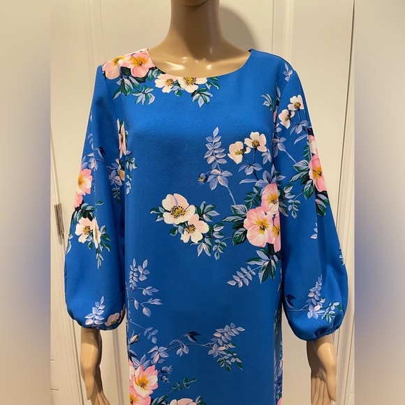 POPPY LANTERN SLEEVE SHIFT DRESS size 12 - Picture 2 of 4